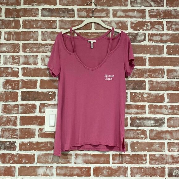 Victoria's Secret Pink Super Soft Current Mood Embroidered SS Tee - Picture 1 of 9